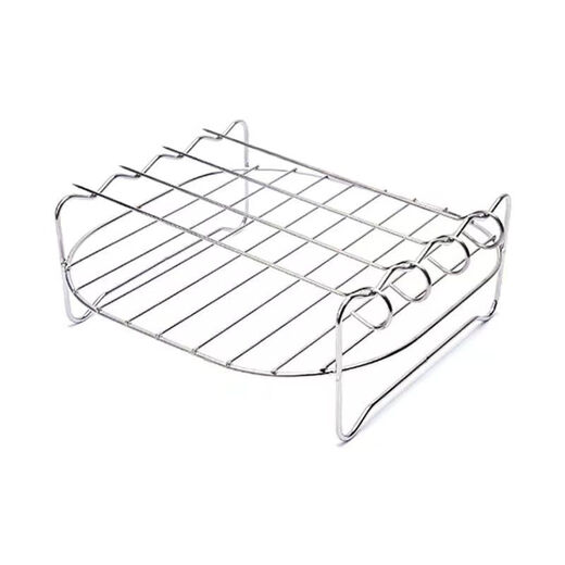 FANCYCHIC 96% rate air fryer steam rack grill special oven household barbecue accessories double-layer barbecue can be baked universal barbecue rack special for air fryer easy barbecue stainless steel 4 free barbecue sticks