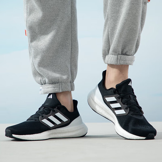 阿迪达斯（adidas）官方男鞋女鞋 秋季新款运动鞋Pure Boost网面透气轻便缓震跑步鞋 IF4839/黑白/网面透气 (内长220mm) 36