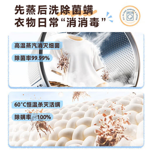 Midea drum washing machine fully automatic new purchase subsidy Household 12/10 kg large capacity single washing/washing and drying machine First-class energy efficiency energy-saving frequency conversion Home appliances trade-in single washing 12K G non-drying 1.1 high washing ratio + steam sterilization mites