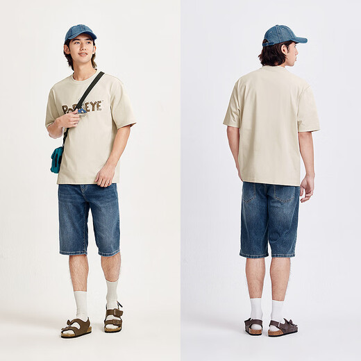 森马（Semir）大力水手联名短袖T恤男冰氧吧面料凉感抑菌夏情侣装宽松印花上衣 A款【大力水手IP】-贝壳卡50244 L