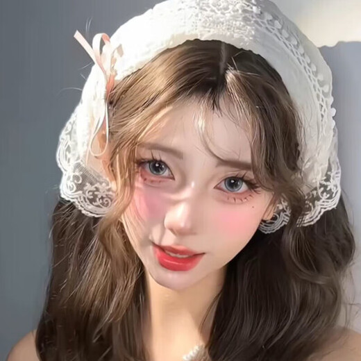 Jiang Jinyue écharpe bandeau de bord de mer triangulaire style pastoral français femmes Baotou mode été soie SN9853 écharpe triangulaire en dentelle blanc cassé