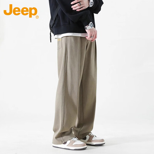 吉普（JEEP）休闲裤男夏季宽松直筒裤子男士潮流百搭运动男裤 绿色 XL
