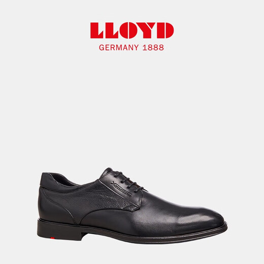利来（LLOYD）德国进口男鞋牛皮系带拼接商务通勤正装德比鞋标准楦平底11153 黑色 40