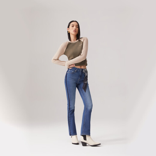 Levi's 25 Spring and Summer New Women's Street Temperament 725 High Waisted Slightly Flaring Jeans 18759 Medium Blue 26 (30)