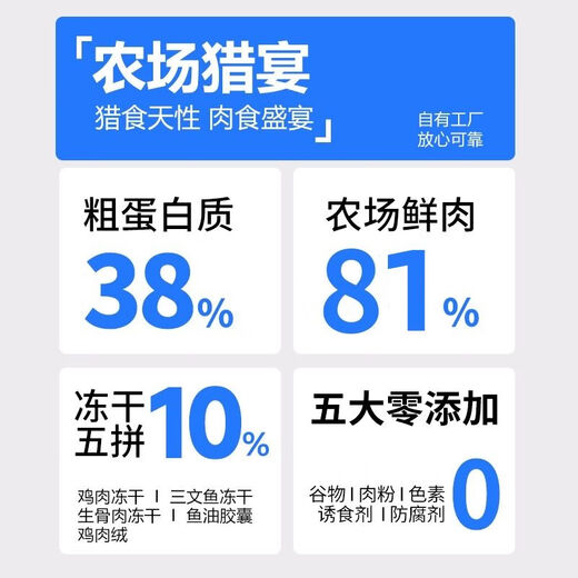 Baichan Dizi Full-priced fresh meat high protein freeze-dried cat food for general fattening, hair, cheeks, and fur. Freeze-dried cat food with rich nutrition and meat. Five pieces of fresh meat freeze-dried cat food. 10Jin Jin is equal to 0.5kg.