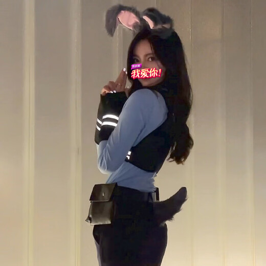 WEISHINI cosplay Officer Judy Bunny Ears Headband Cute Headband Accessories Dress Up Plush Bunny Ears Headband Autumn 1# Rabbit Officer Bunny Ears Headband A25-209