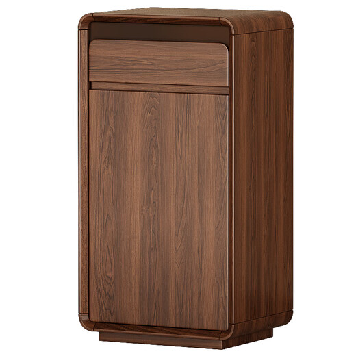 Zhixin Muwang solid wood shoe cabinet home door locker entry cabinet storage cabinet integrated wall living room entrance cabinet corridor outside walnut color 50*36*90.5cm