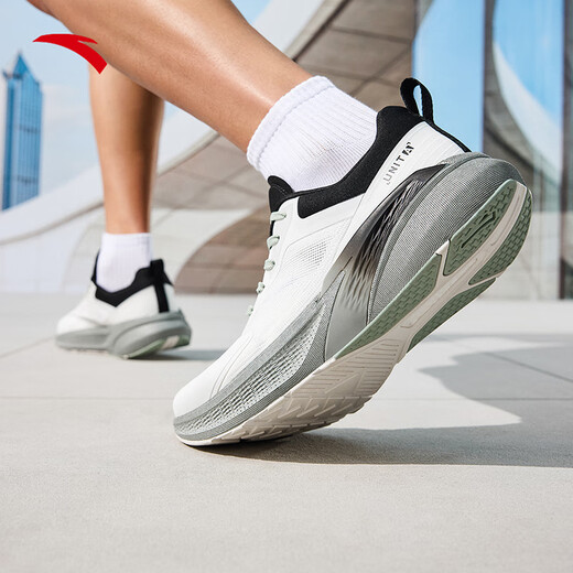 Anta Ranlian丨Men's lace-free business black shoes commuting shoes indoor fitness training shoes squat shoes Ranlian Paper White/Basic Black-1 42.5