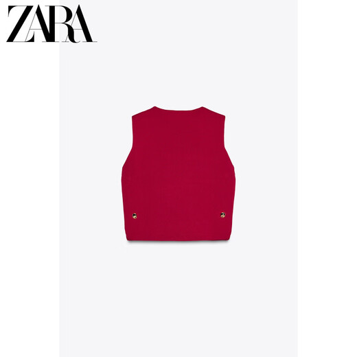 ZARA2025春季新品 女装 侧面纽扣饰针织背心式马甲 4192129 691 中红色 S (165/84A)