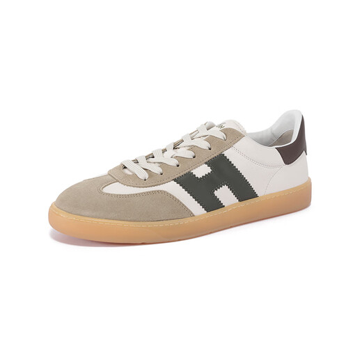 HOGAN25春夏新品 男士Cool系列皮革德训鞋系带运动休闲鞋 HXM6470FB60 QDA739M 象牙色多色H字母 39 /品牌原码 5