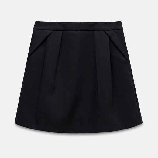 EGGKA flower bud silhouette A-line skirt for women spring and summer pleated high-waist slimming high-end temperament arm-wrapped skirt white L