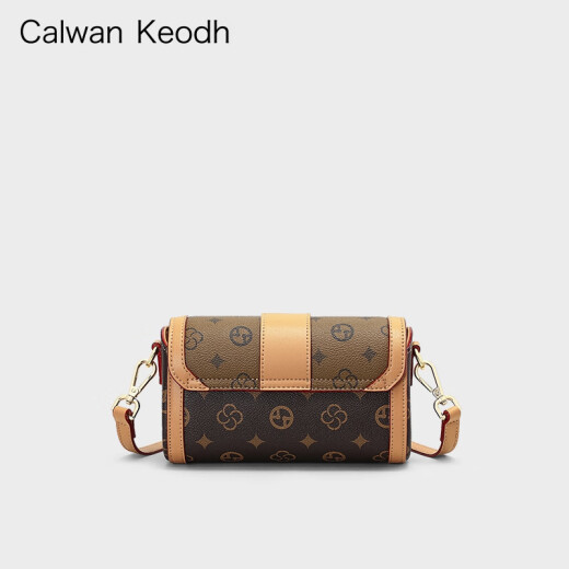 CALWAN KEODH官网包包女包斜挎包复古单肩高级感小包圆筒包生日礼物送女友老婆 【咖色】品牌小众百搭实用走心女生闺蜜
