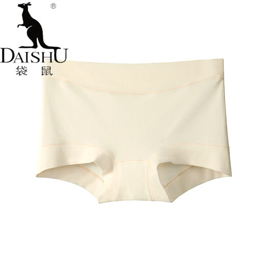 袋鼠（DaiShu）亲肤柔软长绒棉女士内裤中腰收腹纯.棉内裤女款蚕.丝内裆无痕 6627-粉色 3条 L 【推荐105-125斤】