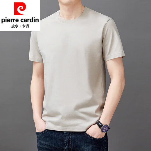 皮尔卡丹（pierre cardin）纯棉短袖t恤男士夏季薄款时尚简约纯色上衣潮流休闲体恤衫男T YS9929枫叶红 L 175【126-140斤】