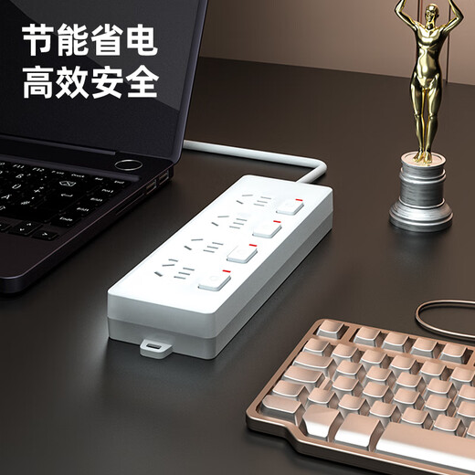Deli (deli) new national standard safety socket independent sub-control switch socket/socket strip/strip board/terminal board/strip extension cord 4-position independent sub-control switch. Store manager recommends 4-position sub-control switch. Line length 2 meters