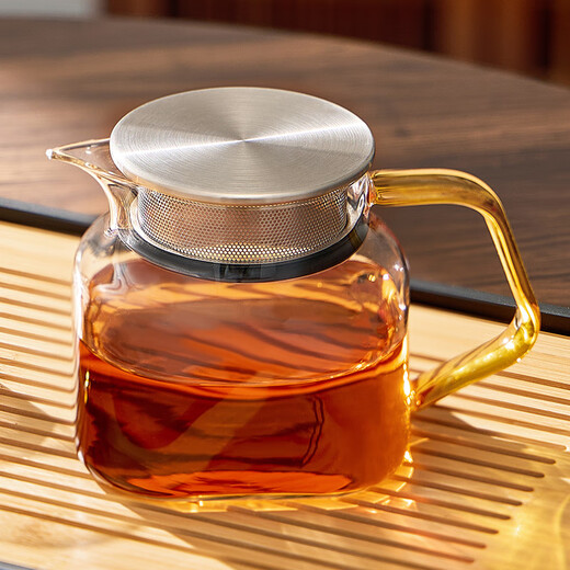 Yaji glass teapot Guanyu bubble teapot 600ml glossy heat-resistant mini transparent glass teapot office single teapot