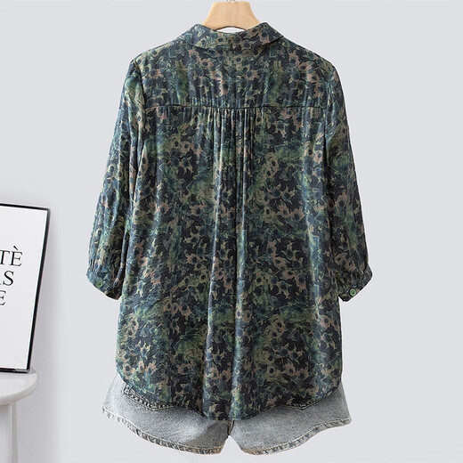 Camiseta de la solapa de la casa de Cypress 2025 Primavera y verano NUEVA CABLACIÓN Mujer Camiseta de temperamento casual de pecho s51b1047c