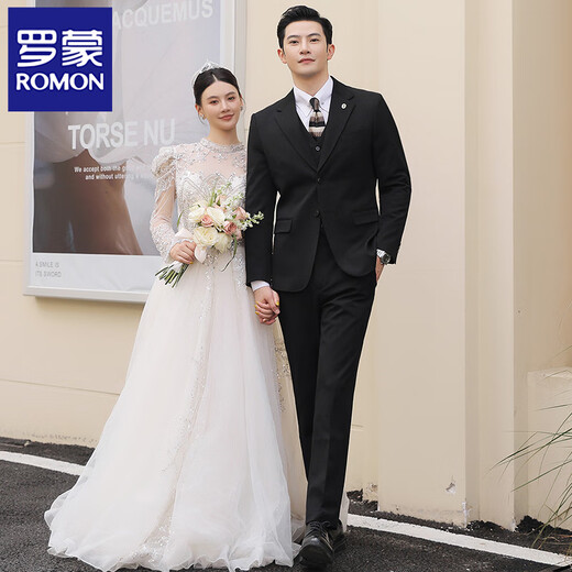 Romon Groom Wedding Cost masculin de style coréen de la laine de la laine de style coréen.