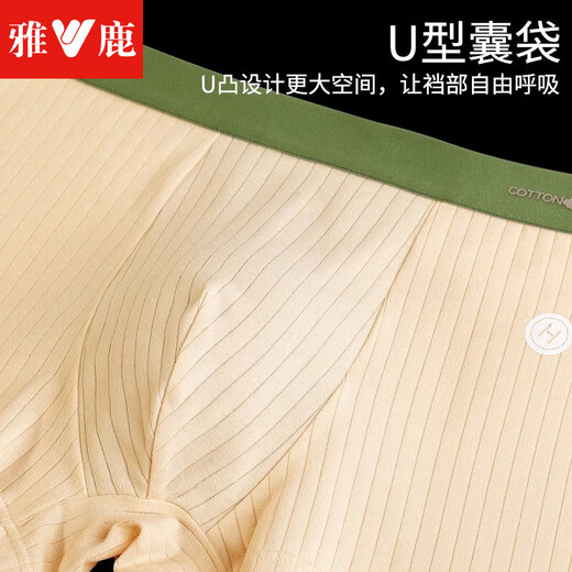 雅鹿8条男士内裤男纯棉平角裤抗菌裆男生裤衩透气大码四角短裤头 CU761组合-装 8条 2XL [建议110-120斤]