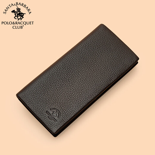 Polo/Racquetclub Offizielle Herren -Brieftasche Langes Leder -Brieftasche weiche Cowhide -Anzug -Ticket mit mehreren Karten Brieftasche Chinesischer Valentinstag Brown [Theke Geschenkbox]