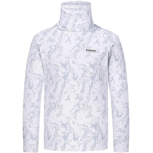 Amadeus Degora fishing clothing men's summer face-covering skin clothing fishing breathable ice silk Lua sun protection clothing outdoor sunshade fir moonlight silver M