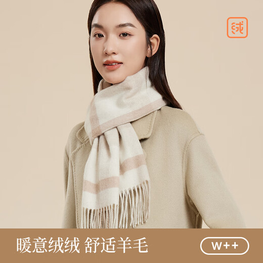 HLA Heilan House Scarf Women's New Style Pure Wool Autumn and Winter Warmth and Cold Protection Fashion Versatile Gift Box YY Butter Yellow 164cm 30cm