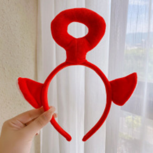 Jieyi Teletubbies headband, face wash headband, hairband, hairpin, hair accessories, female photo props, universal for children and adults, 1 wavelet-red headband, diameter about 13cm