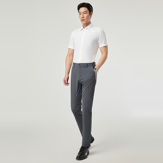 Camisa Yager Free Free Iron Iron Iron 2025 Jóvenes de primavera y verano Camisa de manga corta para hombres Camiseta de algodón suave y cómodo estilo integrado VSDP12134BJA 42 (180/100A)