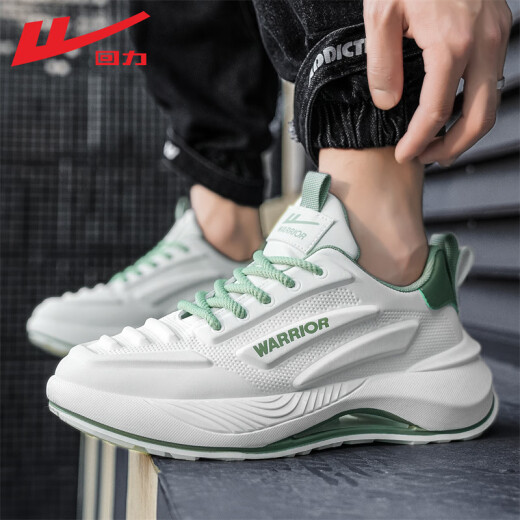 Warrior Shoes Official para hombres Summer Breathable Cashor Running Zapatos Cómodos Deportes para hombres Men White and Green 42