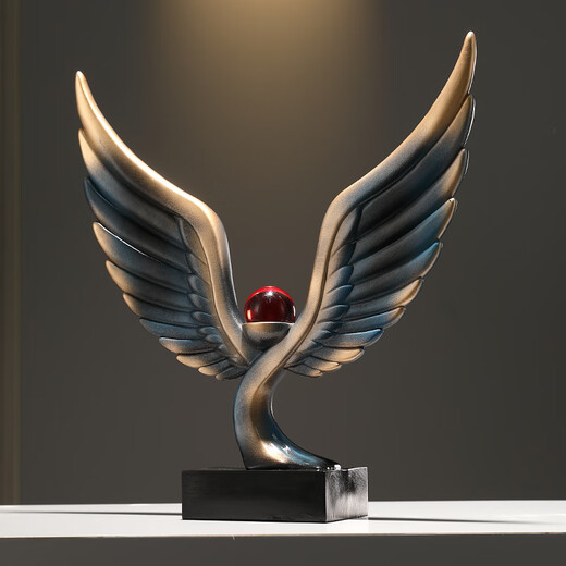 Die Flügel des Grand Plans sind mit Pengcheng Wanli Dekoriert. Neue chinesische Stil Wohnzimmer Weinschrank Leader Office Desktop Craft Geschenk Dapeng verbreitet seine Flügel (XYC197 Gold, Hongyunzhu)