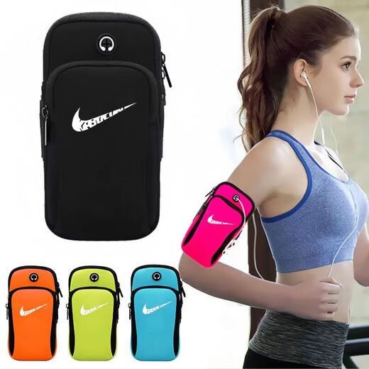 Sac de téléphone mobile en cours d'exécution Sac de téléphone mobile extérieur hommes et femmes bras universel avec téléphone mobile sport couvercle de bracelet imperméable noir universel