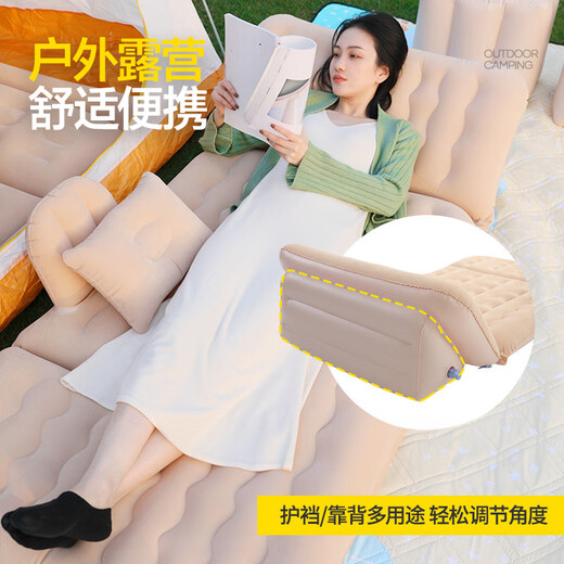 短云车载充气床垫汽车后座睡觉神器suv轿车后排睡垫车载床垫旅行床 加厚升级护头挡+儿童挡丨暮光灰
