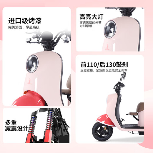 Phoenix Beetle Electric Tricycle Household Small Electric Motorcycle Adult Leisure Battery Car for Women 500W+48V12A Lead Acid + Range About 25 Kilometers