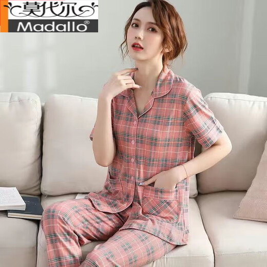 Modal de mediana edad Madre Pajamás de algodón puro Summer pantalones de manga corta de verano