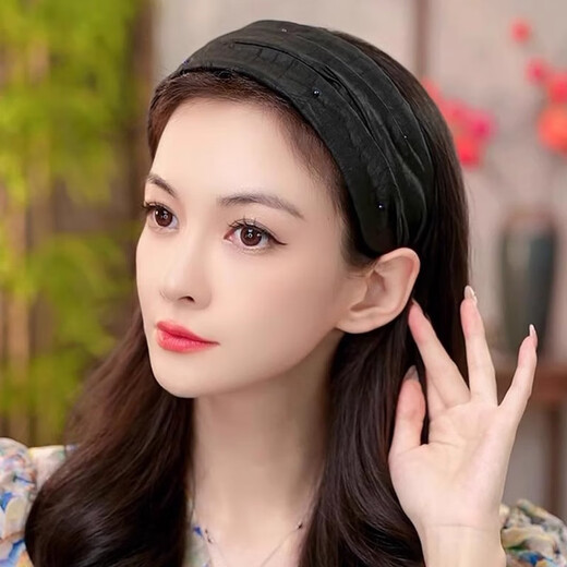 Shijun (SHIJUN) gray-hair-covering headwear for daily wear, high-end summer outlet discount store, removed from the cabinet and leaked, Chinese-style wide-brimmed hair, black retro Chinese-style headband