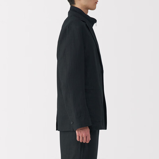 MUJI (MUJI) men's hanma water-washed jacket men's jacket 25 years summer men's suit small suit casual AD0WRC5S black S (165/84A)