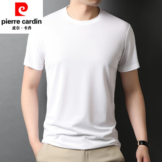 Pierre Cardin Mulberry Seidenmodal kurzärmelige Männer 2025 SOMMER FARBE MEN RUND HALS CLASSIEREN Dünn T-Shirt Cool Seiden T-Shirt 7031 Hellgrün M 48/105/165 Vorschlag 100-120jin [Jin gleich 0,5 kg]