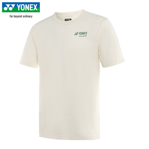 YONEX2025新款尤尼克斯羽毛球服速干短袖男女T恤环保系列运动上衣16833 男款 16833CR 冰米色 2XL