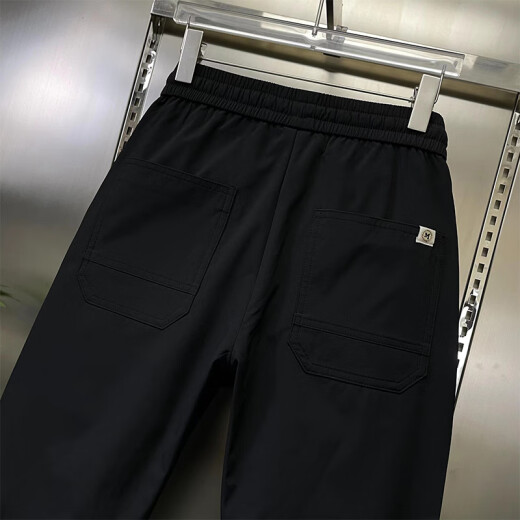 Kai Sheng Tun Kaishengdun Meng Hermano Casual Pantalones Casuales Hombres 2025 Summer NUEVO CARGA Pantalones de carga de moda Hombres Versátiles Versátiles Pantalones rectos Pantalones rectos Black Straight 32 (125-135Jin [Jin equivale a 0.5 kg])