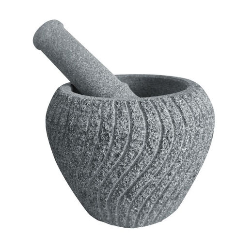 Cat garlic mortar old-fashioned stone retro bluestone stone mortar garlic pounder jar stone cup household food supplement grinder bowl outer diameter 16CM with hammer