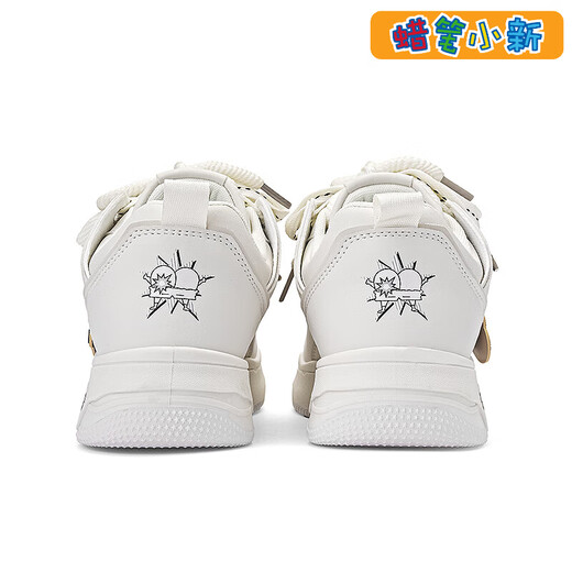 Crayon Shin-shiba shoes men and women cartoon original bread shoes couple heightening white shoes high-value board shoes vanilla beige white 41