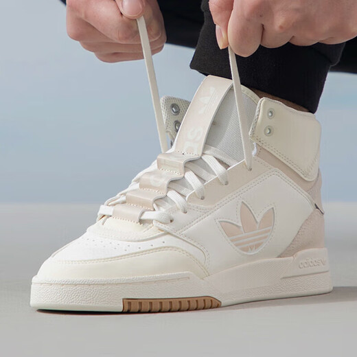 Adidas阿迪达斯三叶草休闲鞋女鞋春季新款运动鞋学生百搭高帮板鞋 IF2677/汉玉白/肉粉色 36.5