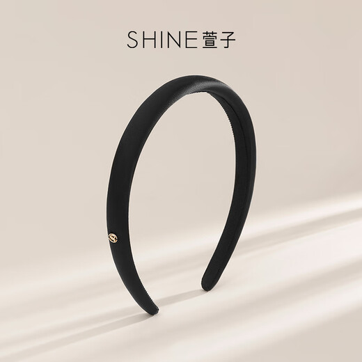 Xuanzi (SHINE) Elegant and Simple Silk Satin Hairband Temperament Thin Edge Hairpin Women's High-Quality Versatile Multi-Colored Hair Accessories Birthday Gift Black 1 Piece