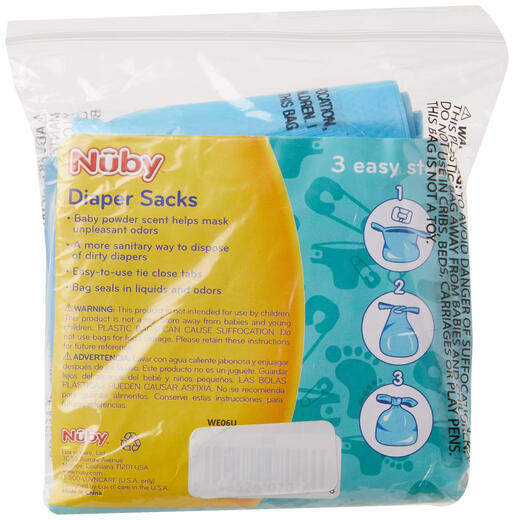 Nuby diaper bags 100 pieces (pack of 2)
