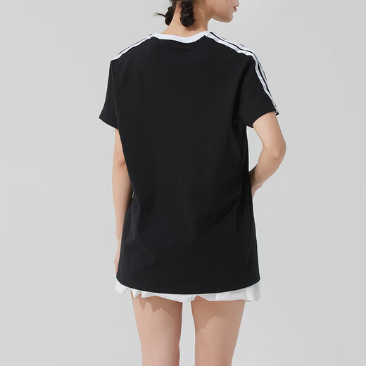 阿迪达斯 （adidas）女装运动套装 2025夏季健身跑步训练T恤透气短袖直筒长裤两件套 两件套/休闲简约 XL