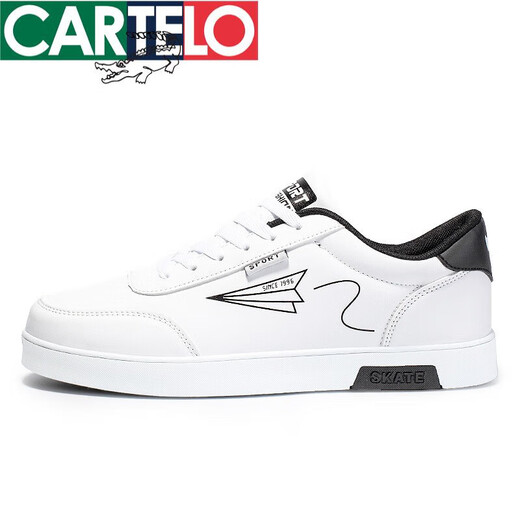 Cartelo Internet Celebrity Brand Main Men's Shoes 2025 Модные осенние туфли белая повседневная спортивная обувь Весна и осень белая обувь 3882 Белая кожа плюс бархат 37 Стандартный код