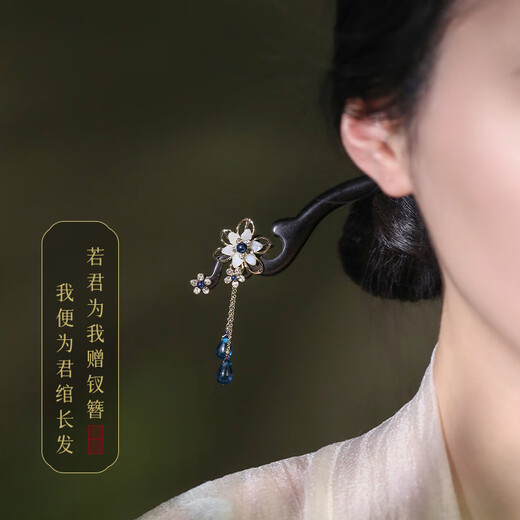 Phoenix Nirvana hairpin ancient style ebony hairpin handmade national style hair accessories new Chinese style hairpin hairpin birthday gift for women Tingquan hairpin ebony