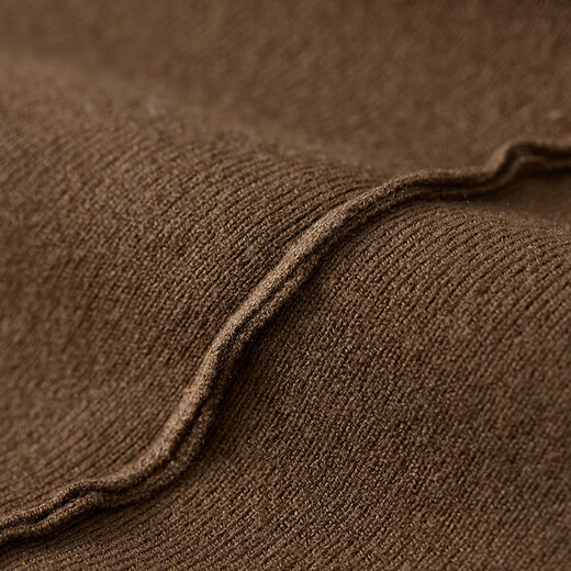 Shandubila Autumn and Winter Seiko 12-needle fashionable slit high-waisted woolen hip midi skirt, red coffee color M