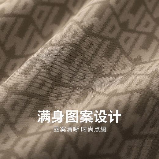 与狼共舞【满身印花】含桑蚕丝短袖T恤2025夏季新款圆领抗菌凉感上衣6035 卡其701 XL (180)