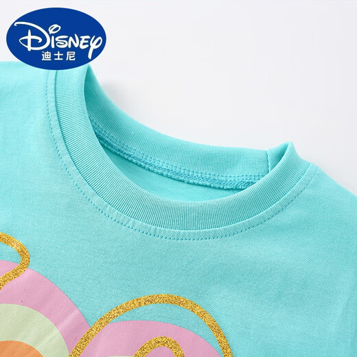 迪士尼（Disney）malwee女童短袖夏装新款欧美童装休闲印花圆领衫儿童T恤上衣 9216 110 cm